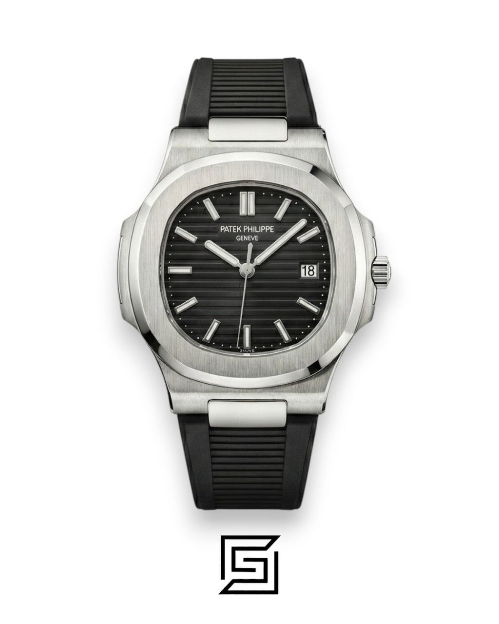 Patek Philippe Nautilus – Black Dial – Black Rubber Strap – Japanese Automatic