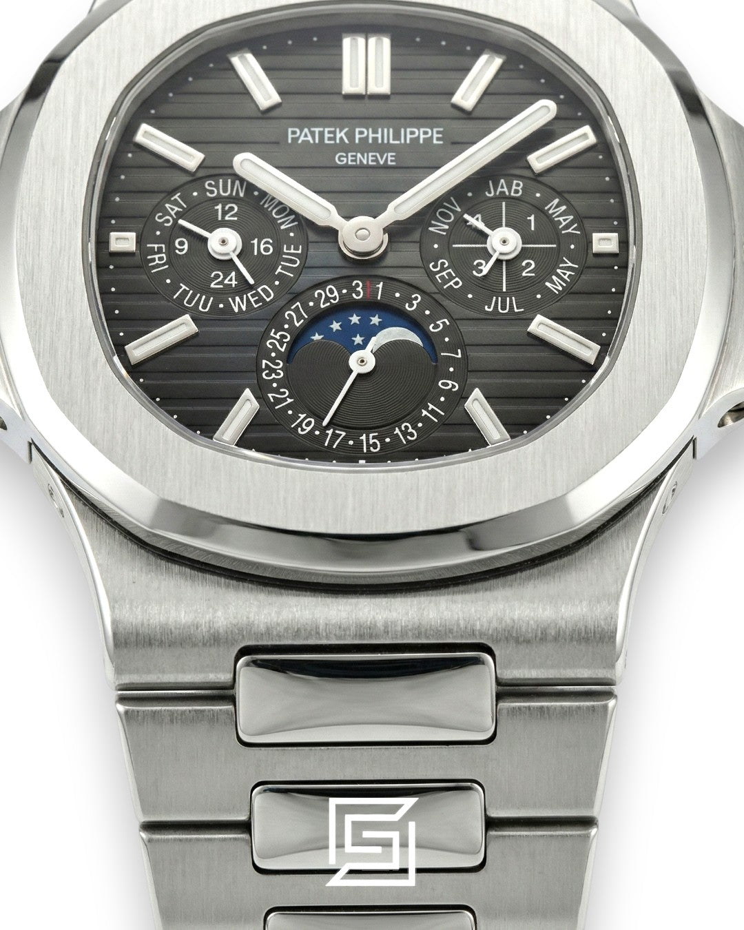 Patek Philippe Nautilus Perpetual Calendar – Black Dial – Japanese Automatic Chronograph – Stainless Steel Bracelet