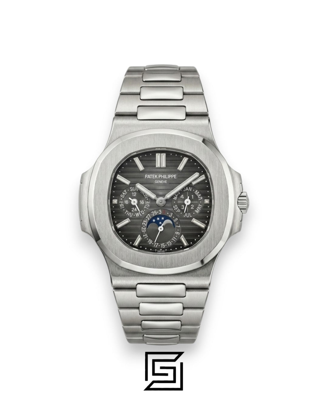 Patek Philippe Nautilus Perpetual Calendar – Grey Dial – Japanese Automatic Chronograph – Stainless Steel Bracelet