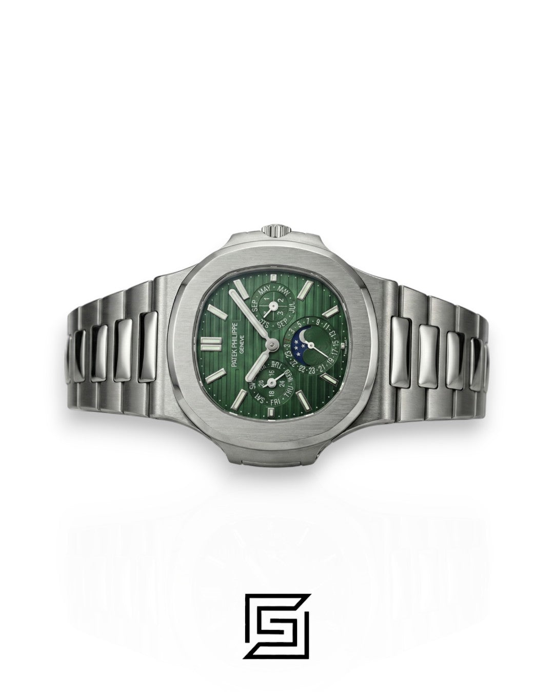 Patek Philippe Nautilus Perpetual Calendar – Green Dial – Japanese Automatic Chronograph – Stainless Steel Bracelet
