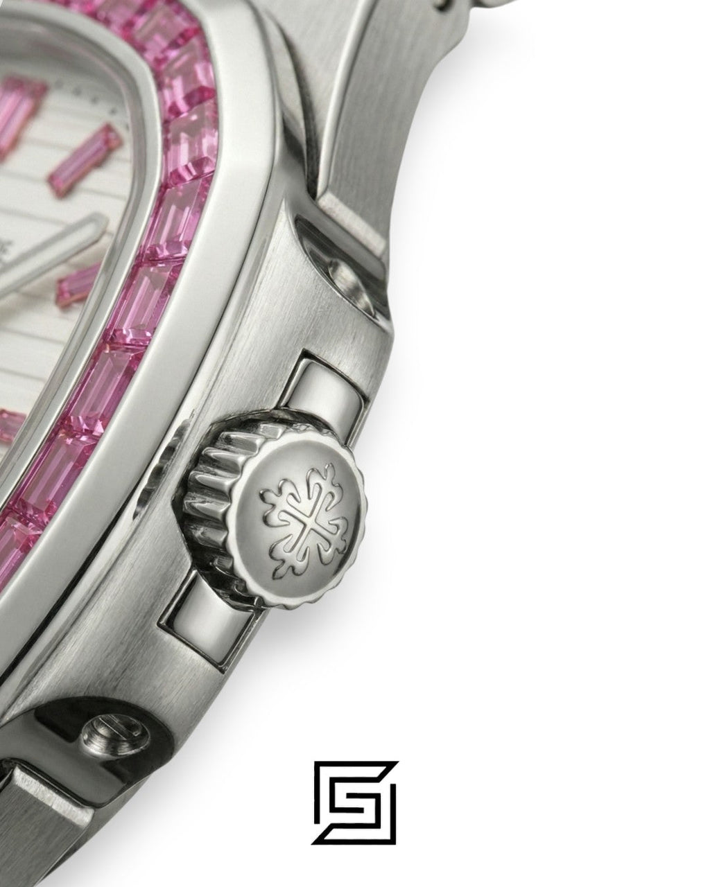 Patek Philippe Nautilus – White Dial – Pink Gem Bezel – Japanese Automatic