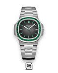 Patek Philippe Nautilus Japanese Automatic – Black Dial with Green Gem Bezel