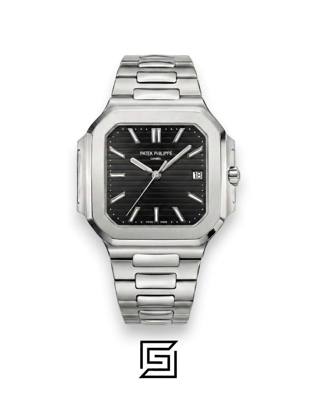Patek Philippe Cubitus – Japanese Automatic – Black Dial – Stainless Steel Bracelet