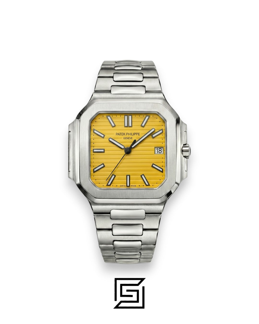 Patek Philippe Nautilus Square – Japanese Automatic – Yellow Dial – Stainless Steel Bracelet