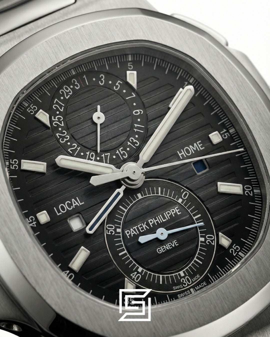 Patek Philippe Nautilus Travel Time – Black Dial – Japanese Automatic Chronograph – Stainless Steel Bracelet