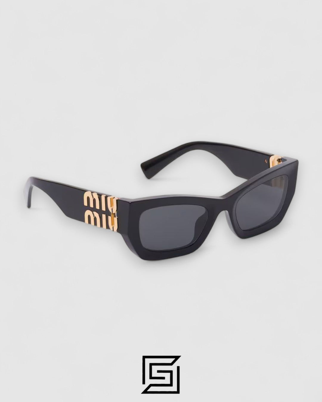 Miu Miu SMU09WS عدسات سوداء وإطار أسود