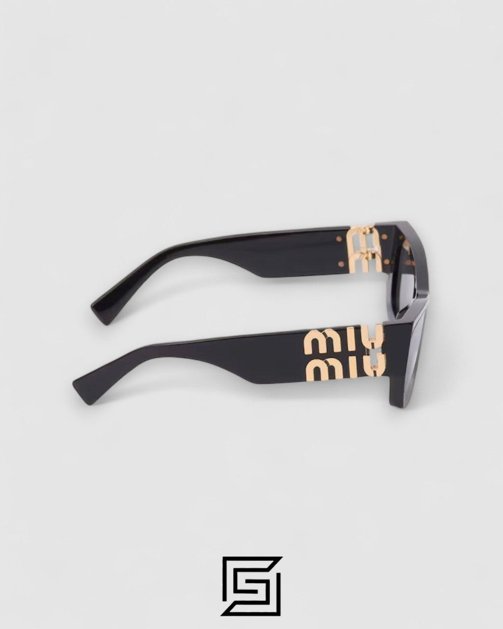 Miu Miu SMU09WS عدسات سوداء وإطار أسود