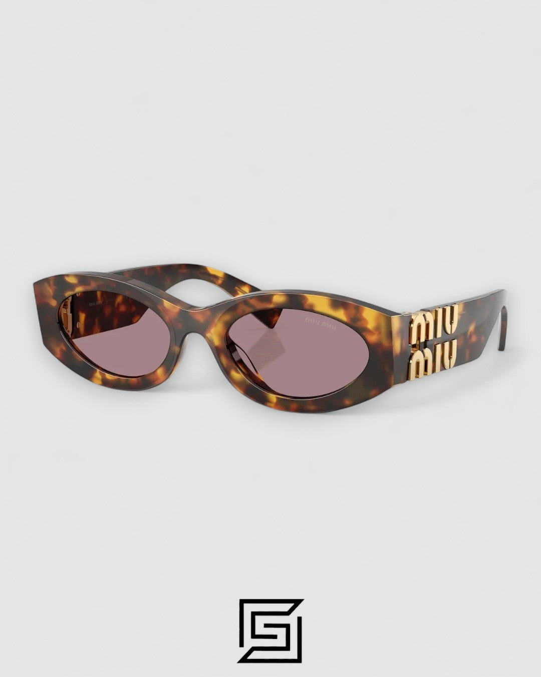 Miu Miu SMU11w عدسات بنية وإطار بلون بني تايجر