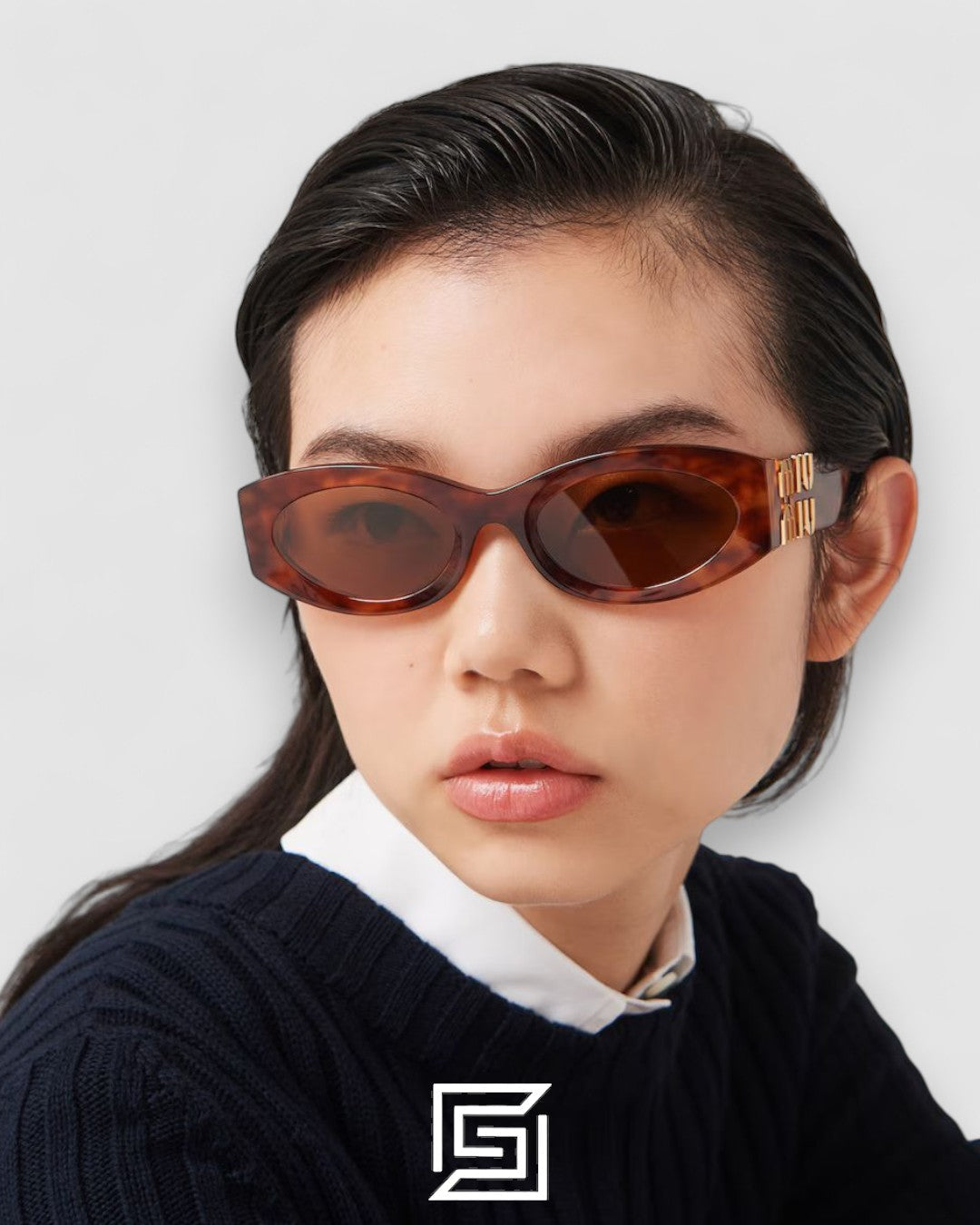Miu Miu SMU11w عدسات بنية وإطار بلون بني تايجر