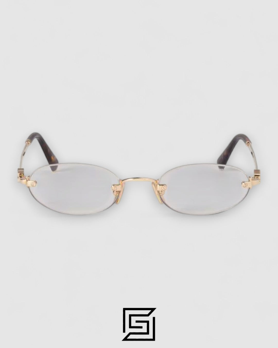 Miu Miu SMUA54s zvn101 مرشح الضوء الأزرق الشفاف مع إطار ذهبي