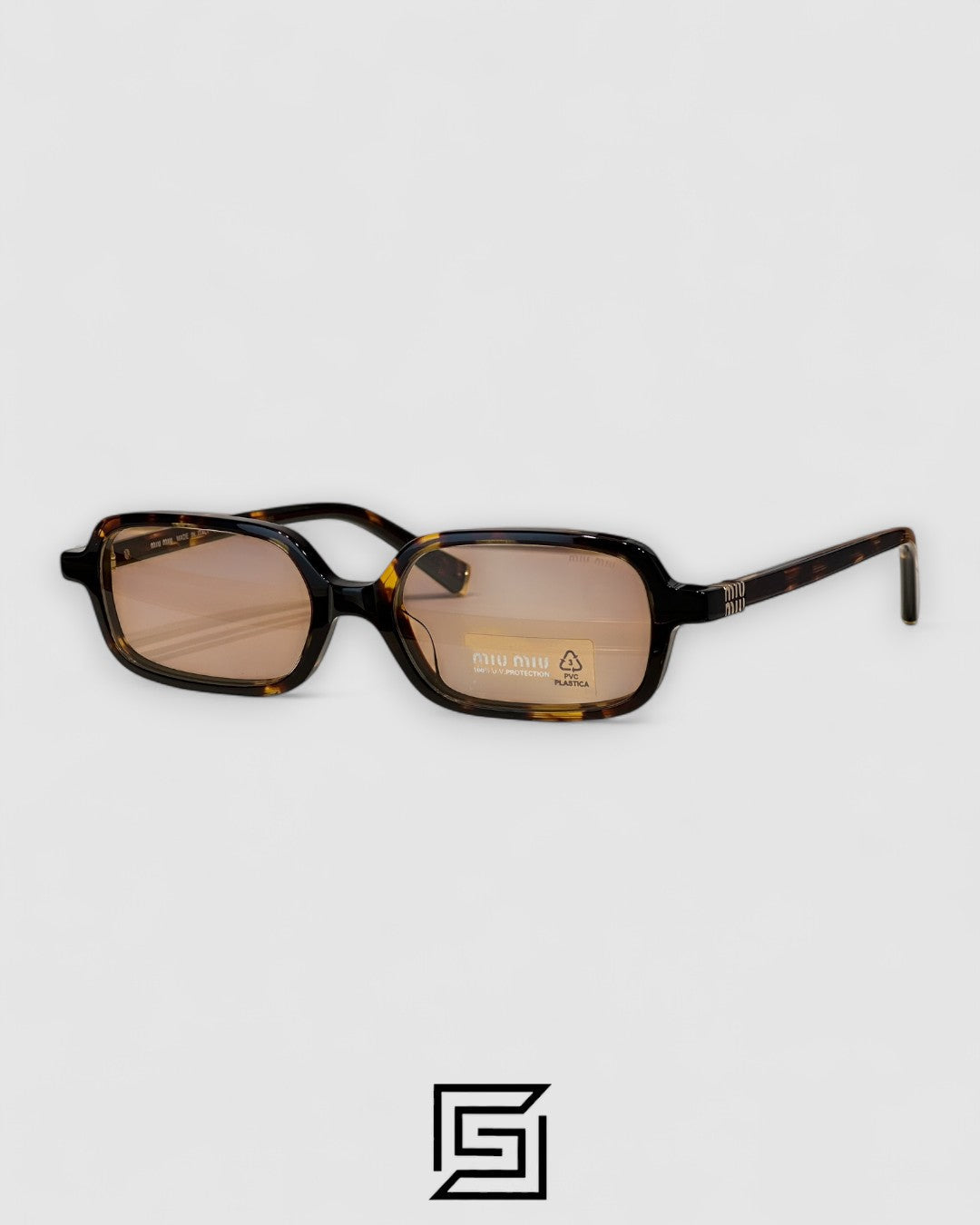 Miu Miu SMU11Z عدسات حمراء وإطار بلون بني التايجر