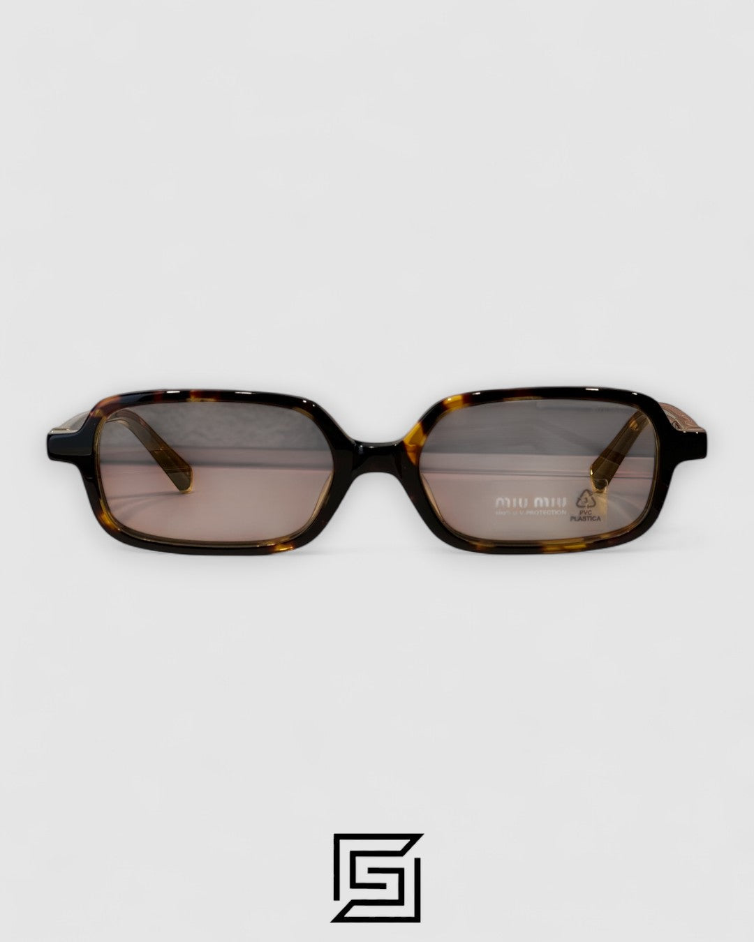 Miu Miu SMU11Z عدسات حمراء وإطار بلون بني التايجر