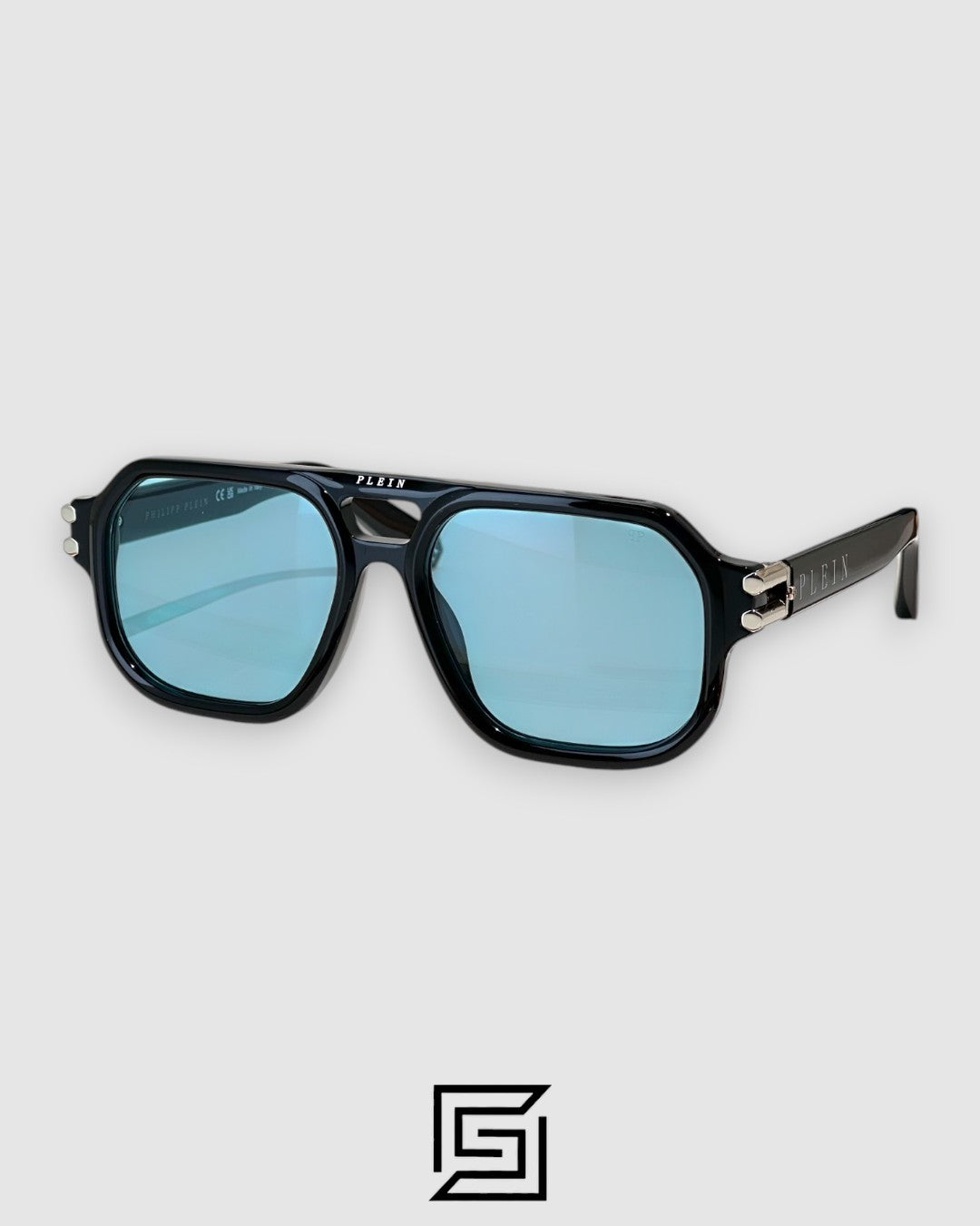 PHILIP PELEN Icon SPP148M عدسات زرقاء إطار أسود فضي