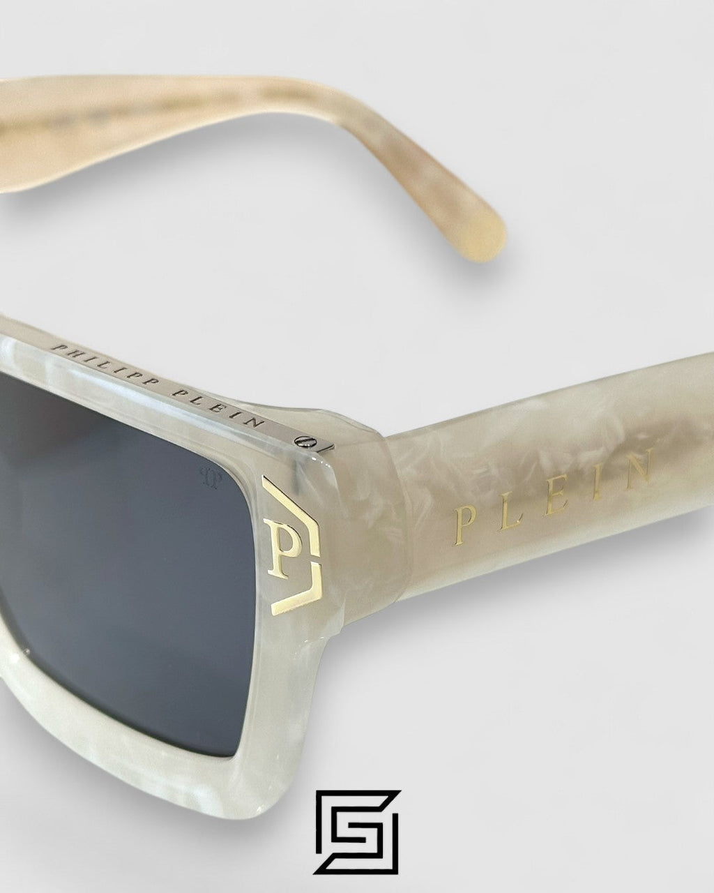 PHILIP PELEN SPP005 إطار رخامي أبيض بعدسات سوداء