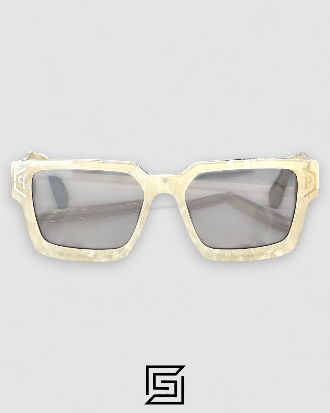 PHILIP PELEN SPP005 إطار رخامي أبيض بعدسات سوداء