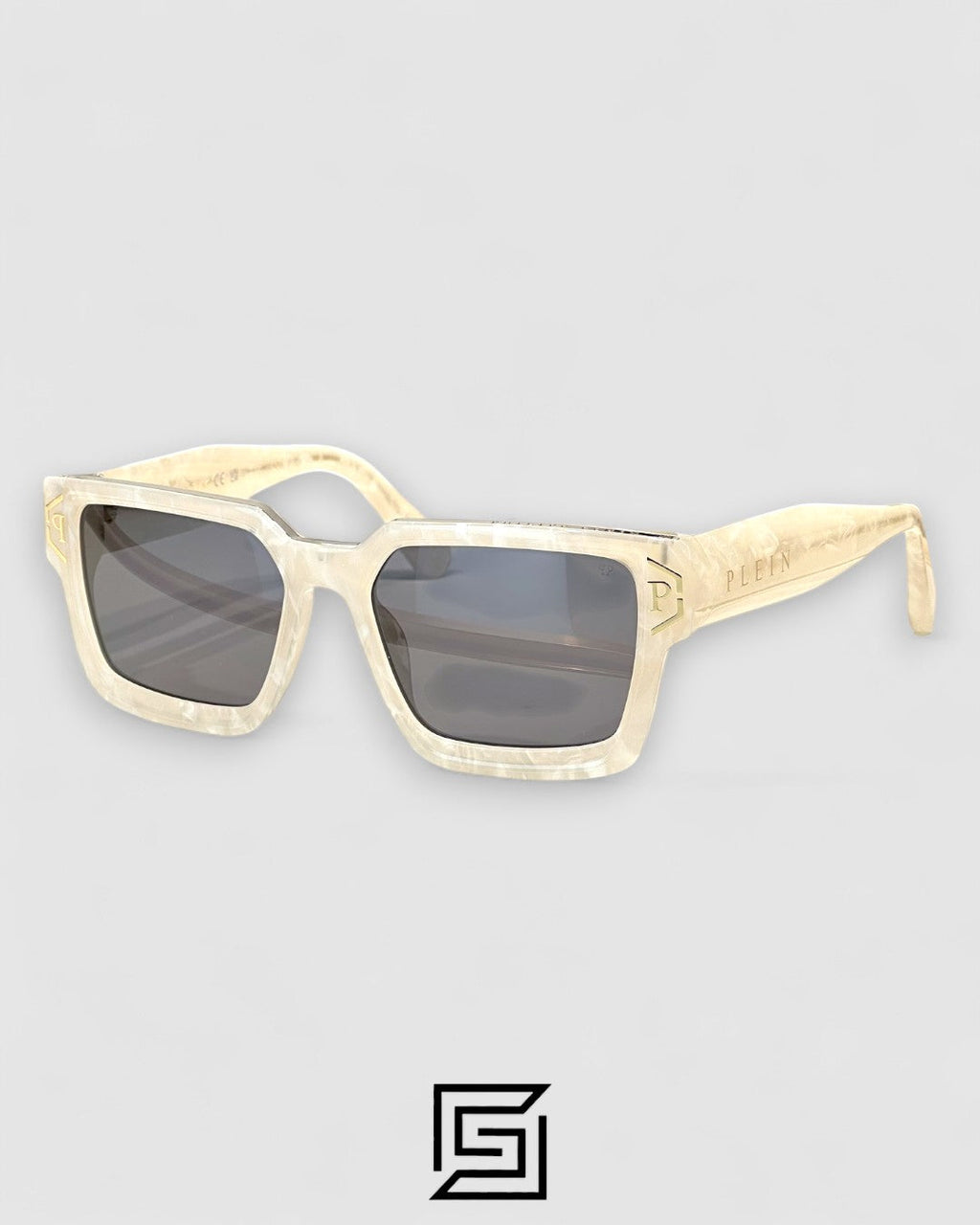 PHILIP PELEN SPP005 إطار رخامي أبيض بعدسات سوداء