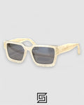 PHILIP PELEN SPP005 إطار رخامي أبيض بعدسات سوداء