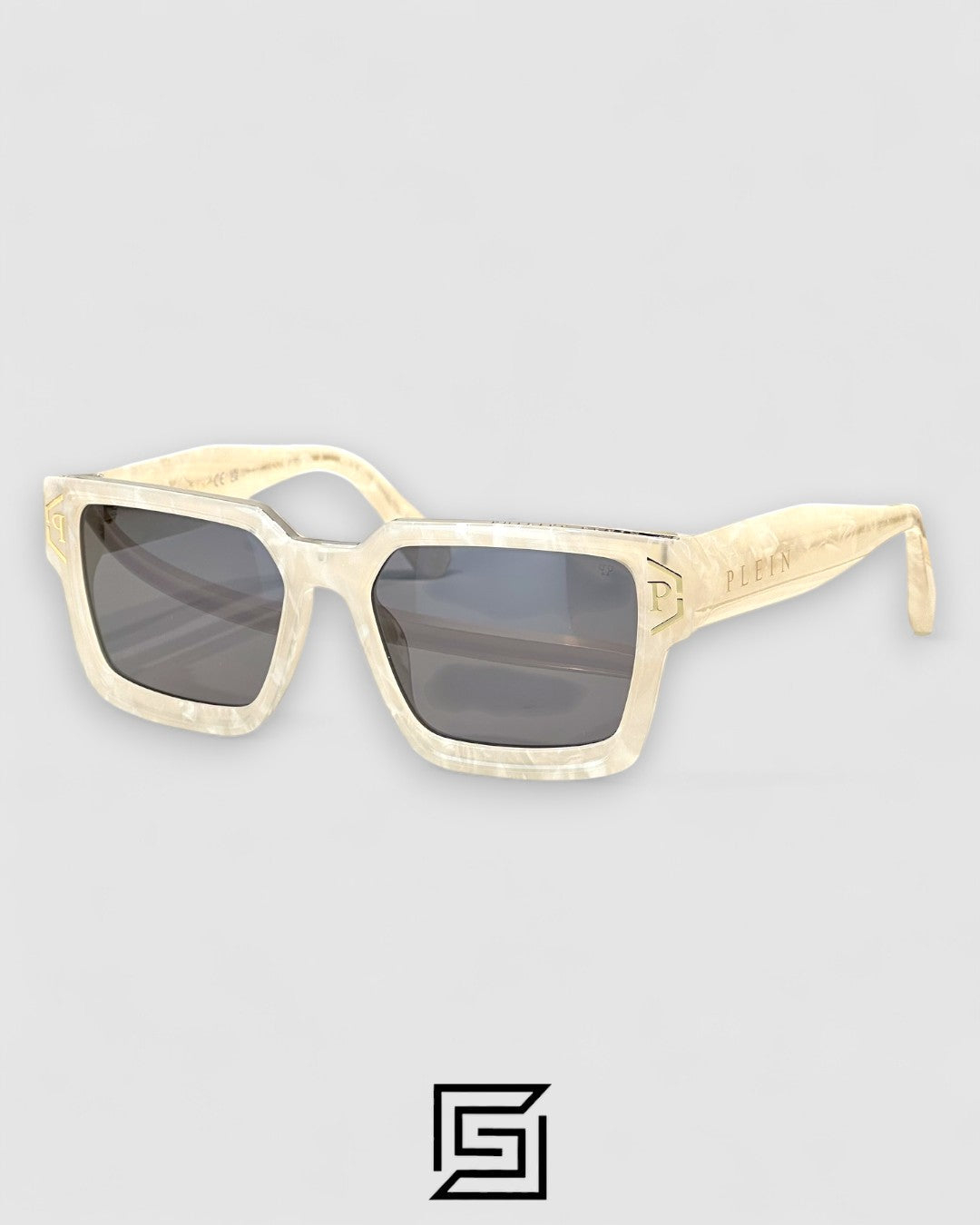 PHILIP PELEN SPP005 إطار رخامي أبيض بعدسات سوداء