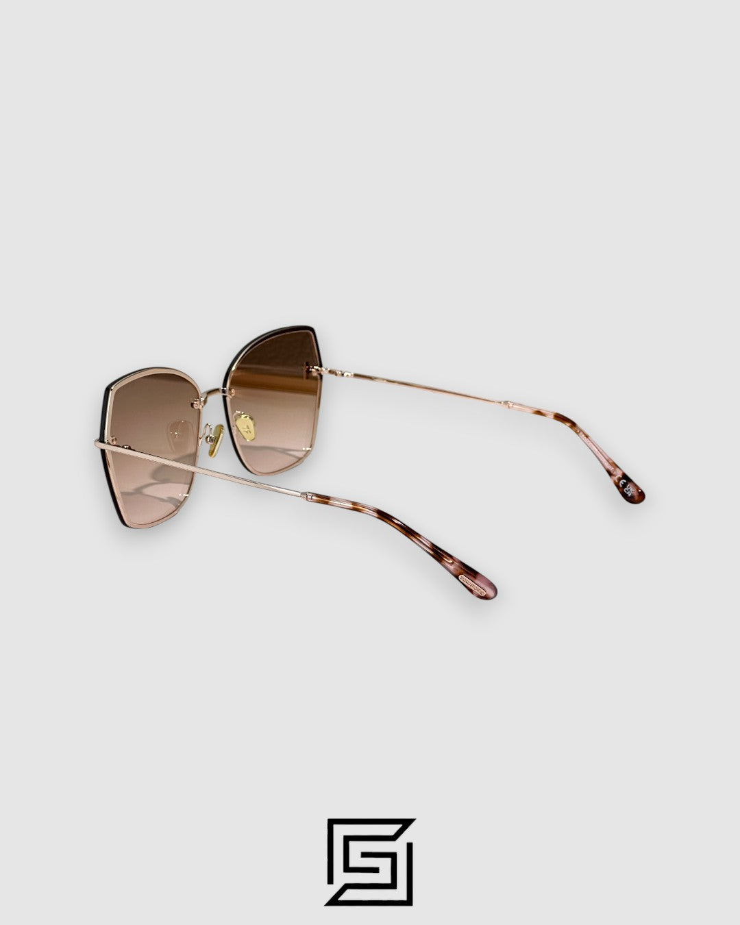 Tom Ford FT1107 عدسات مرآة بنية وإطار ذهبي