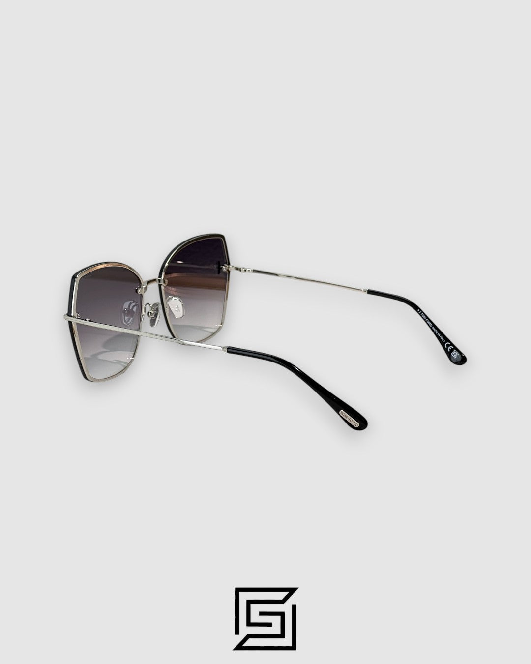 Tom Ford FT1107 عدسات فضية عاكسة وإطار فضي