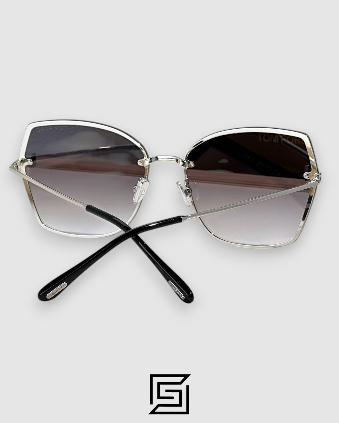 Tom Ford FT1107 عدسات فضية عاكسة وإطار فضي