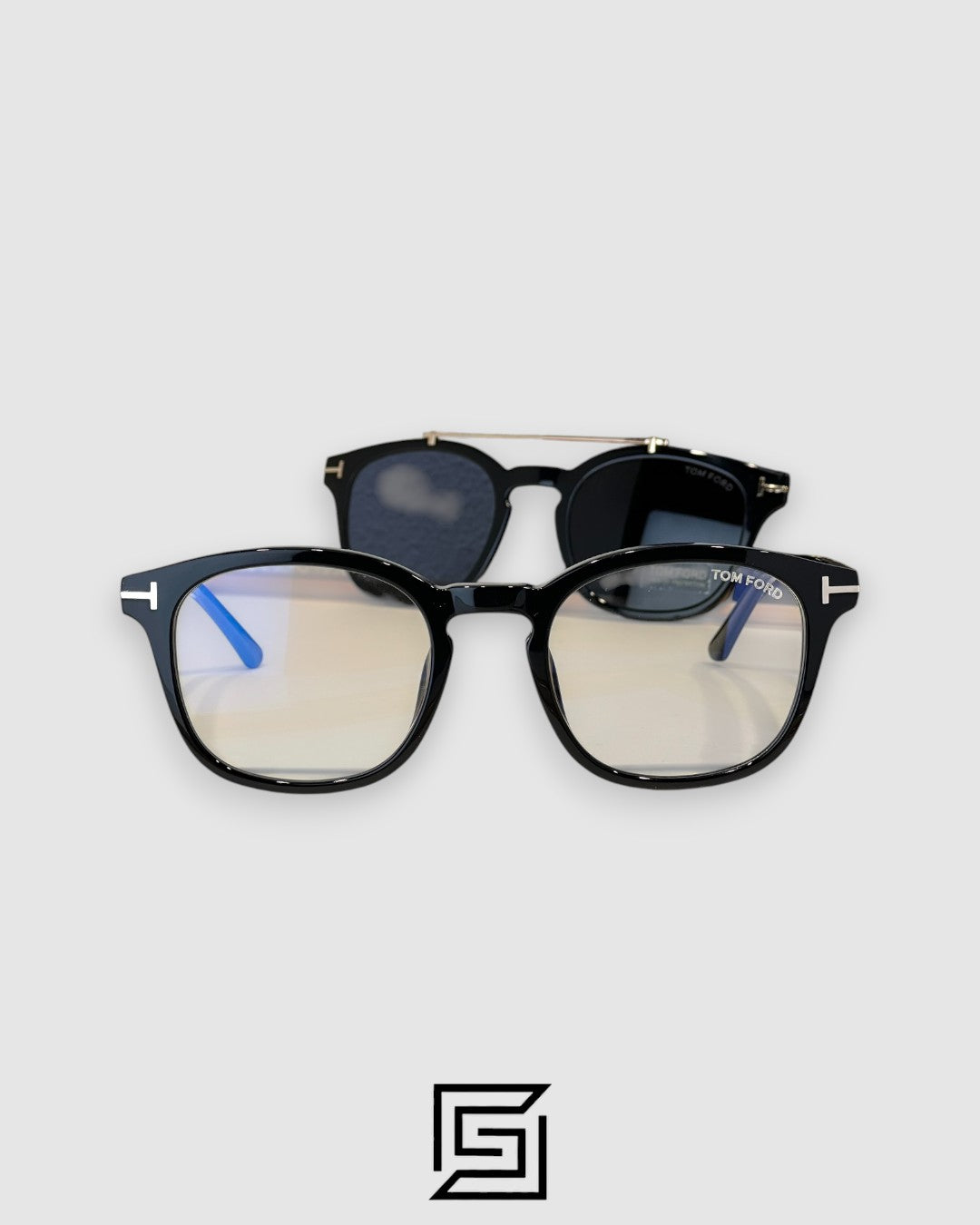 Tom Ford Clip On TF5532 Black Lenses and Black Frame