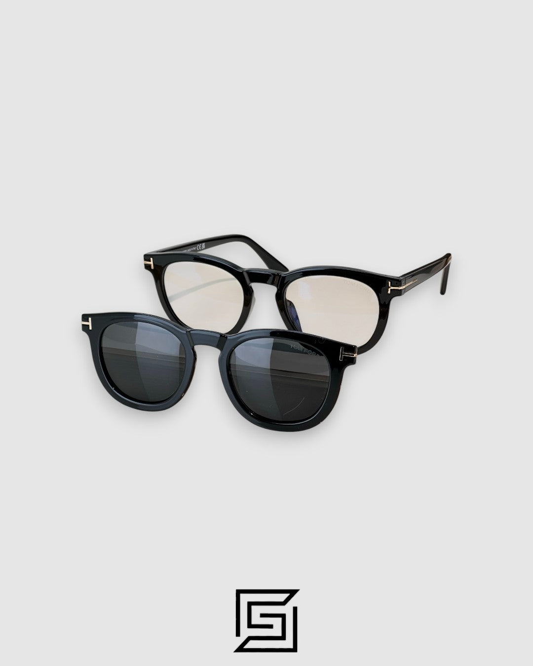 Tom Ford Clip On TF5993 عدسات سوداء وإطار أسود