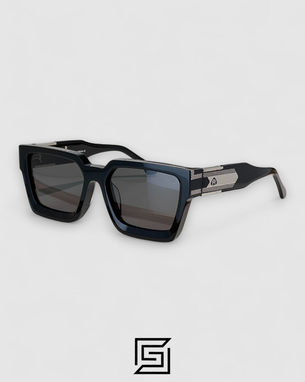 MAYBACH THE BOSS 1 Black Lenses Silver Black Frame
