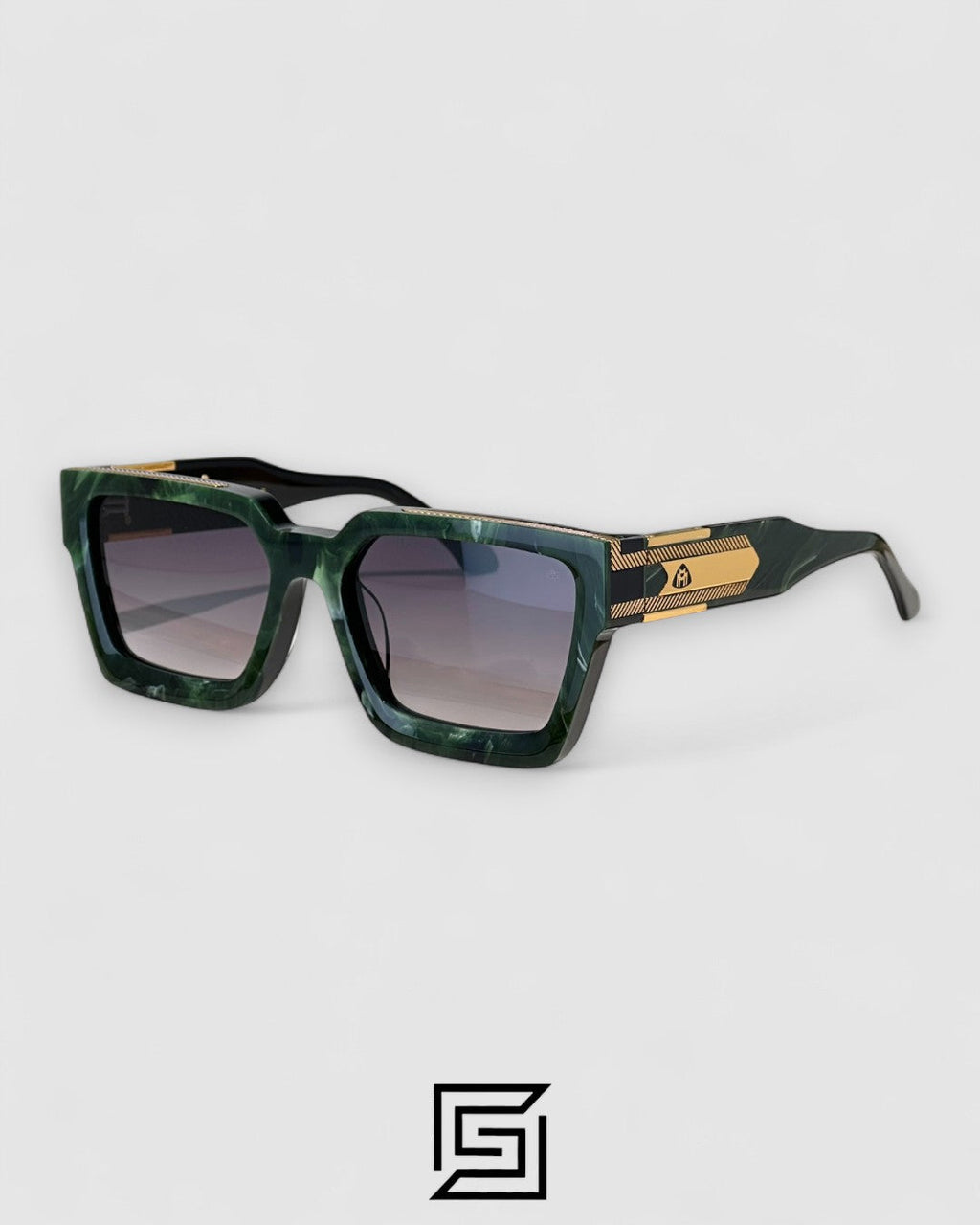 MAYBACH THE BOSS 1 Grey Lenses Marble Green Frame