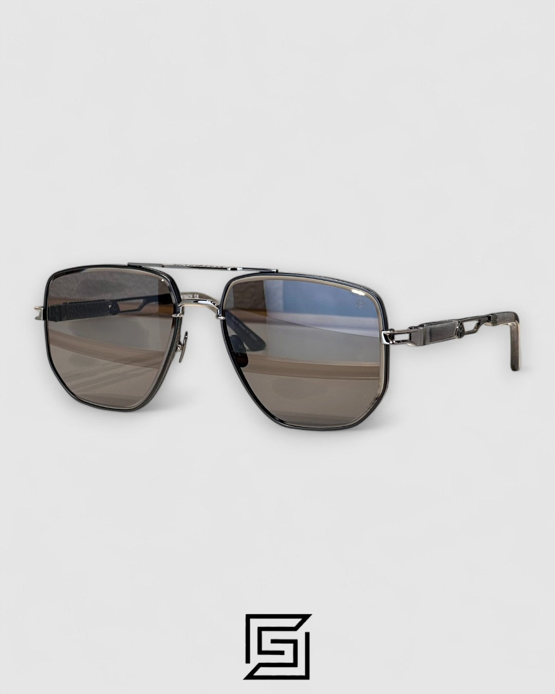 MAYBACH THE LENS عدسات سوداء بإطار رمادي داكن (Gun)