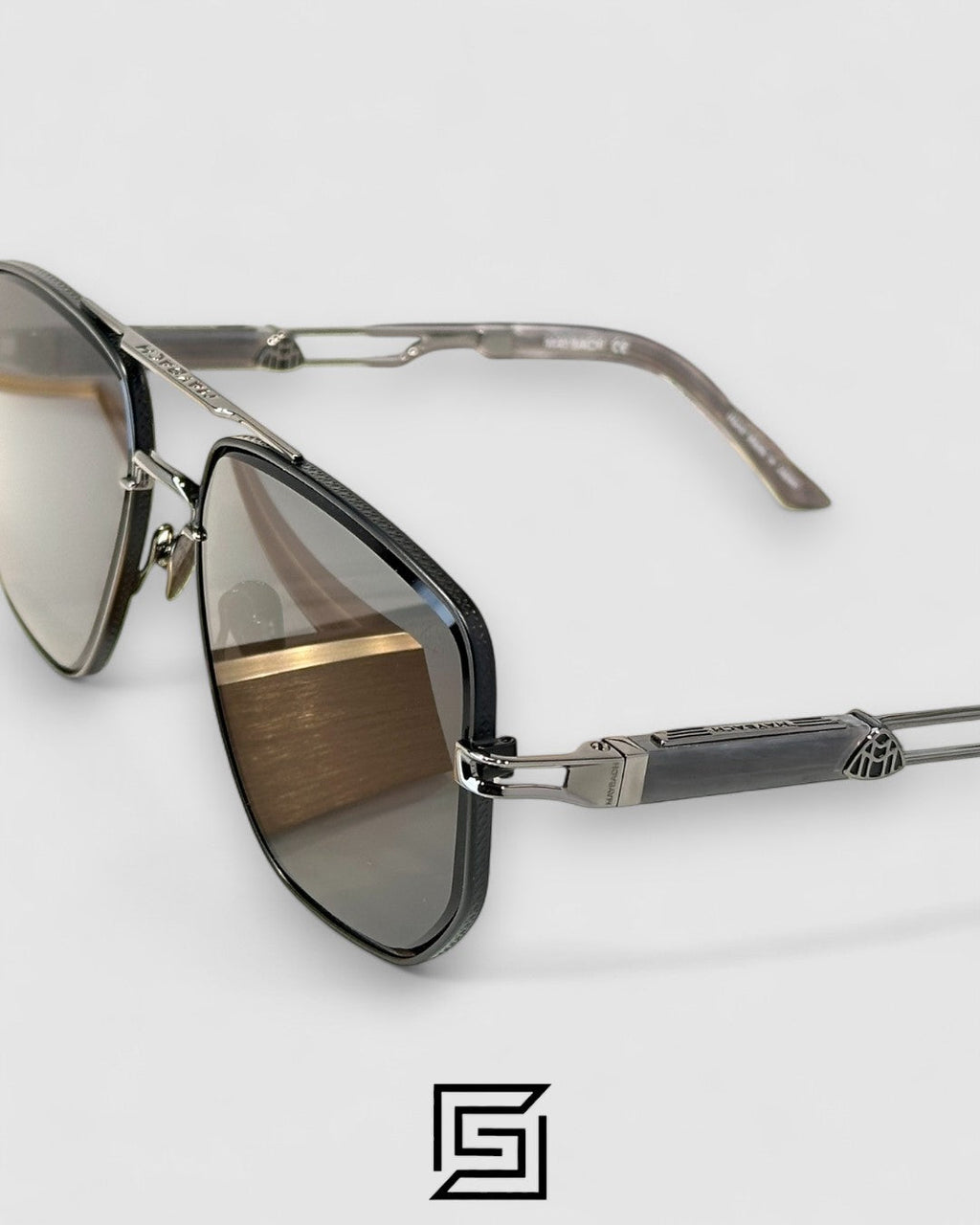 MAYBACH THE LENS عدسات سوداء بإطار رمادي داكن (Gun)