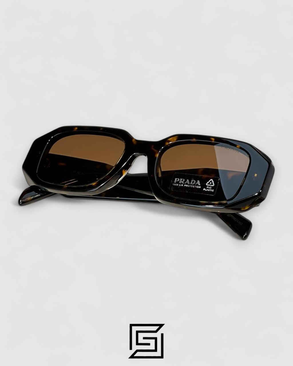 Prada OPR17WSF Brown Lenses Tiger Brown Frame