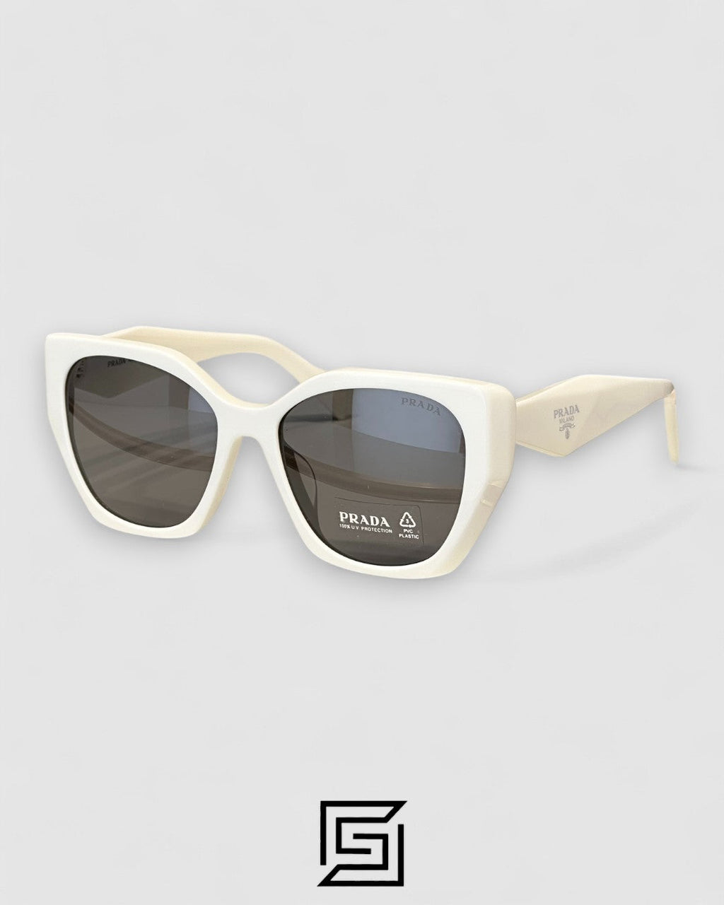 Prada SPR 19Z Black Lenses White Frame