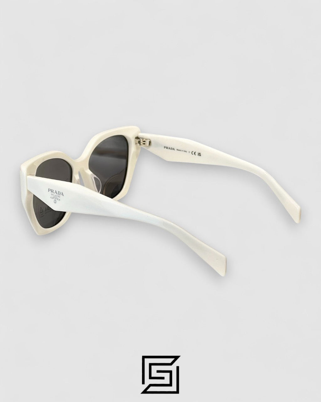 Prada SPR 19Z Black Lenses White Frame