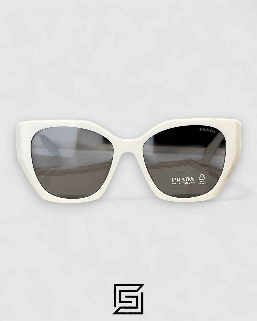 Prada SPR 19Z Black Lenses White Frame