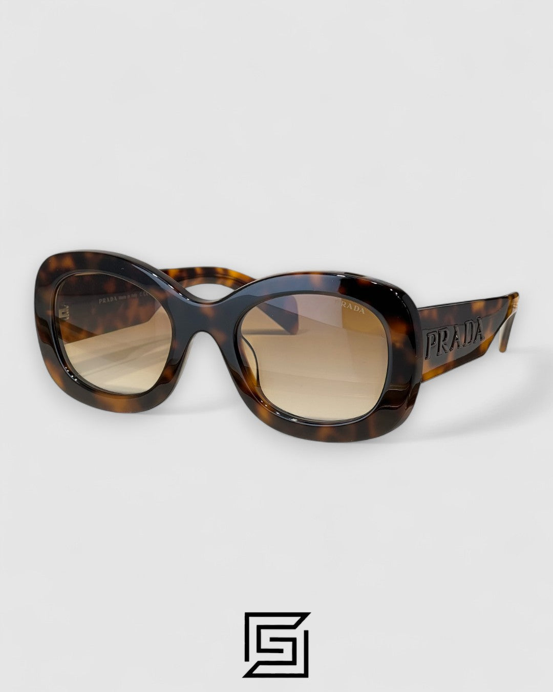 Prada PRA 13S Honey Lenses Tiger Brown Frame