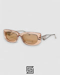Prada SPR 14Y Clear Brown Light Filter Lenses Salmon Frame