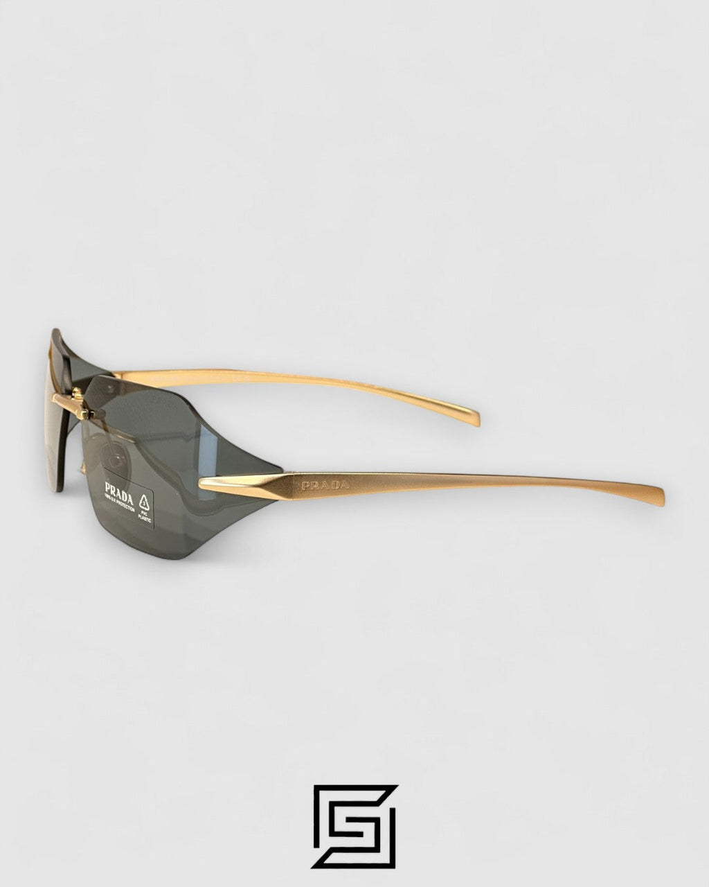 Prada SPR A55 Olive Lenses Gold Frame