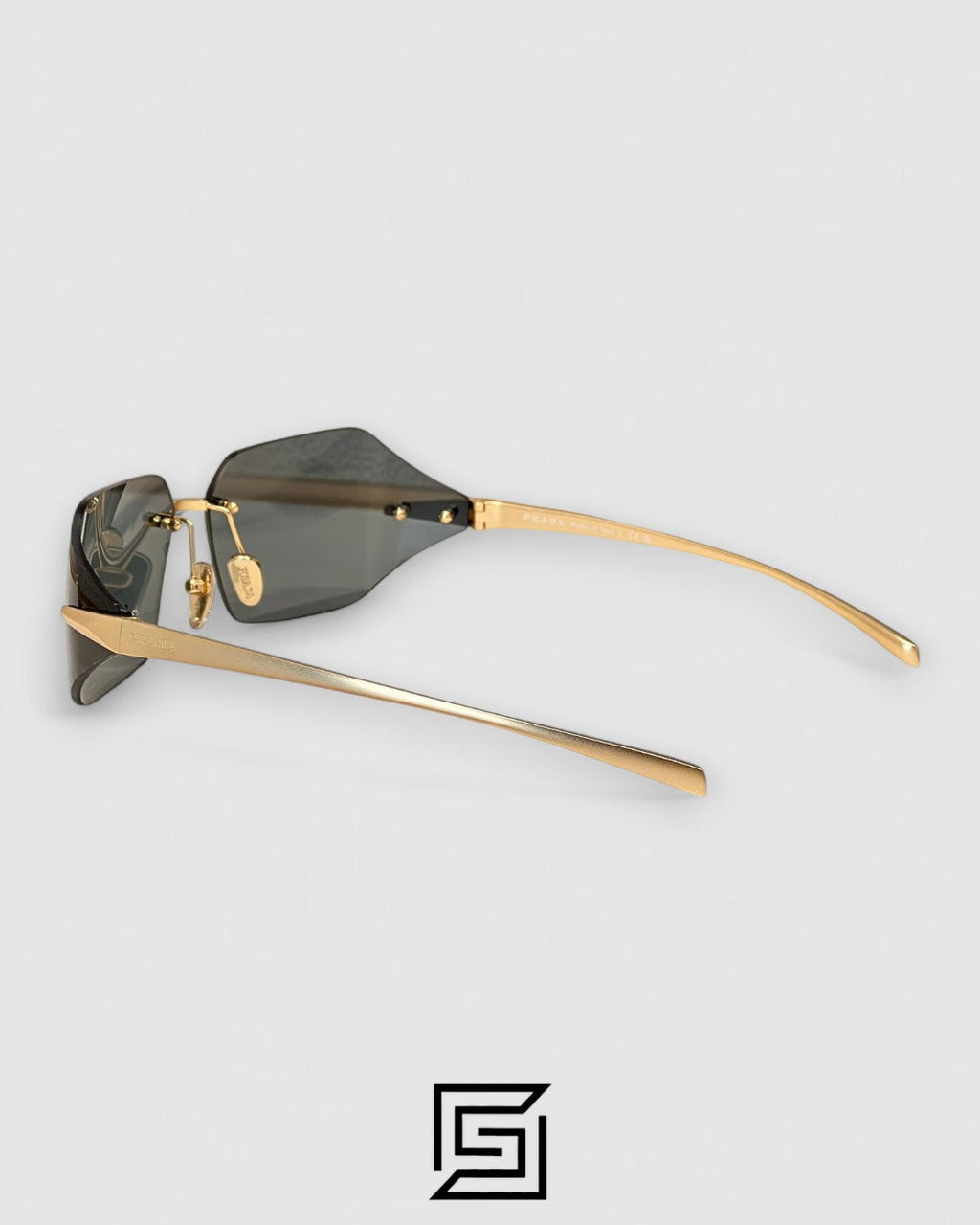 Prada SPR A55 Olive Lenses Gold Frame