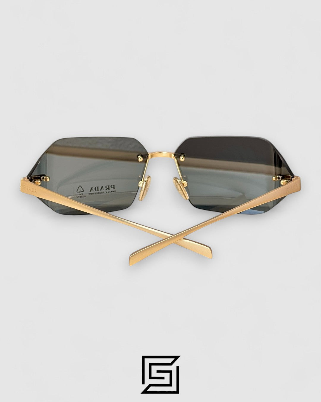 Prada SPR A55 Olive Lenses Gold Frame