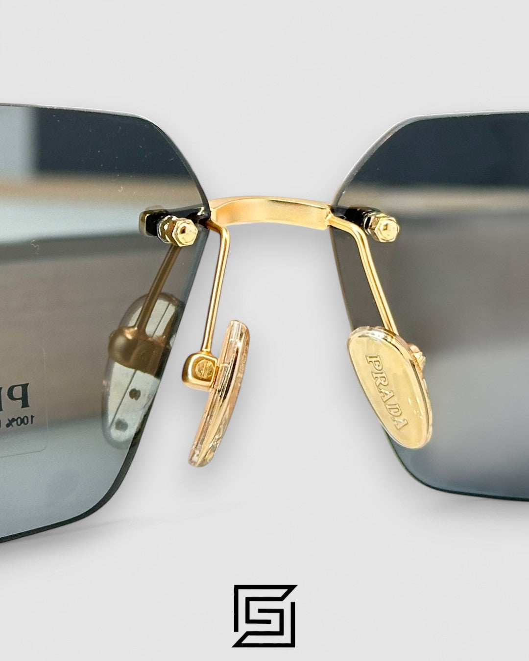 Prada SPR A55 Olive Lenses Gold Frame