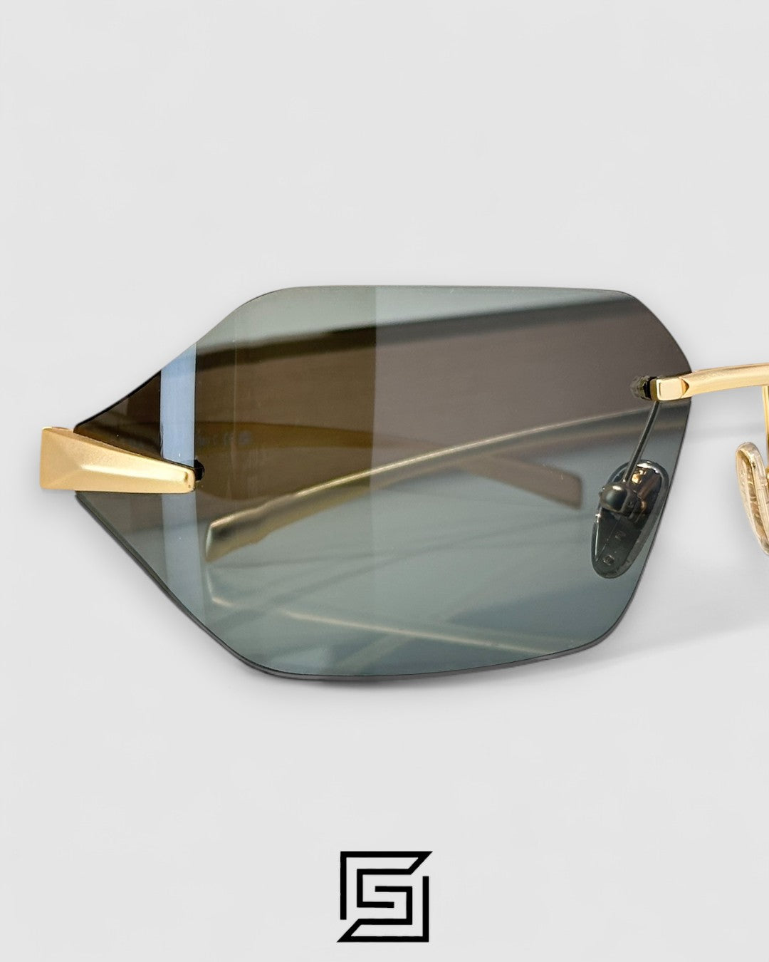 Prada SPR A55 Olive Lenses Gold Frame