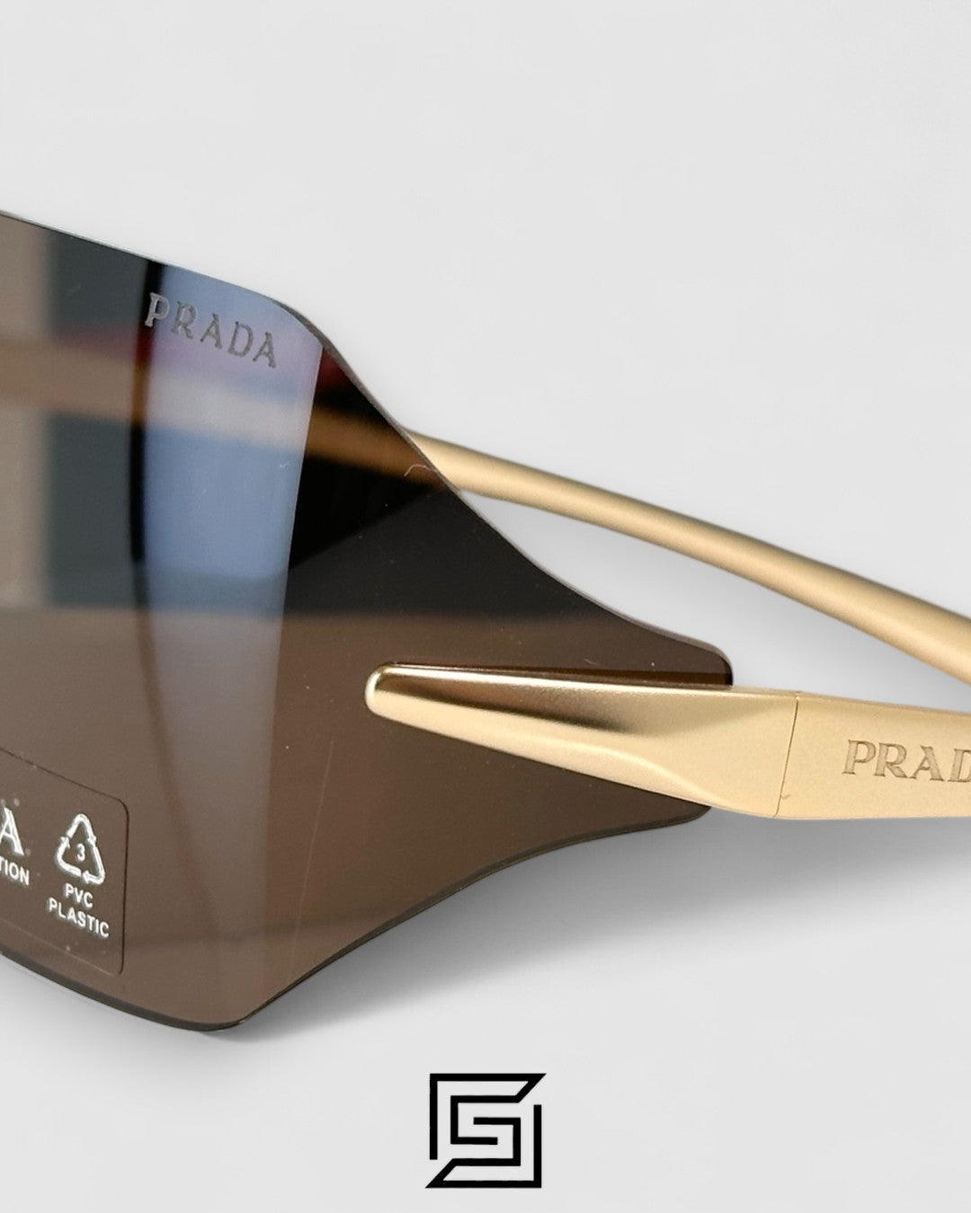Prada SPR A55 Brown Lenses Gold Frame