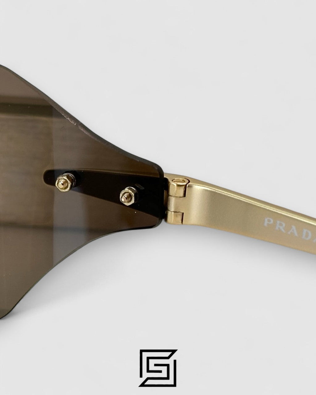 Prada SPR A55 Brown Lenses Gold Frame