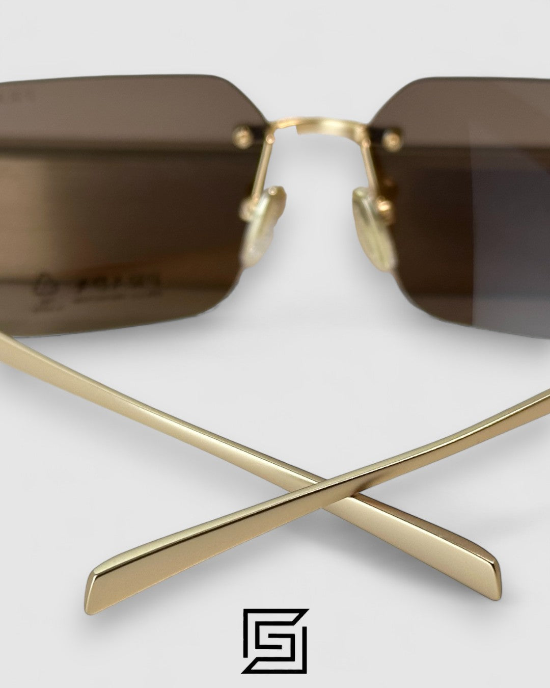 Prada SPR A55 Brown Lenses Gold Frame