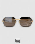Prada SPR A55 Brown Lenses Gold Frame