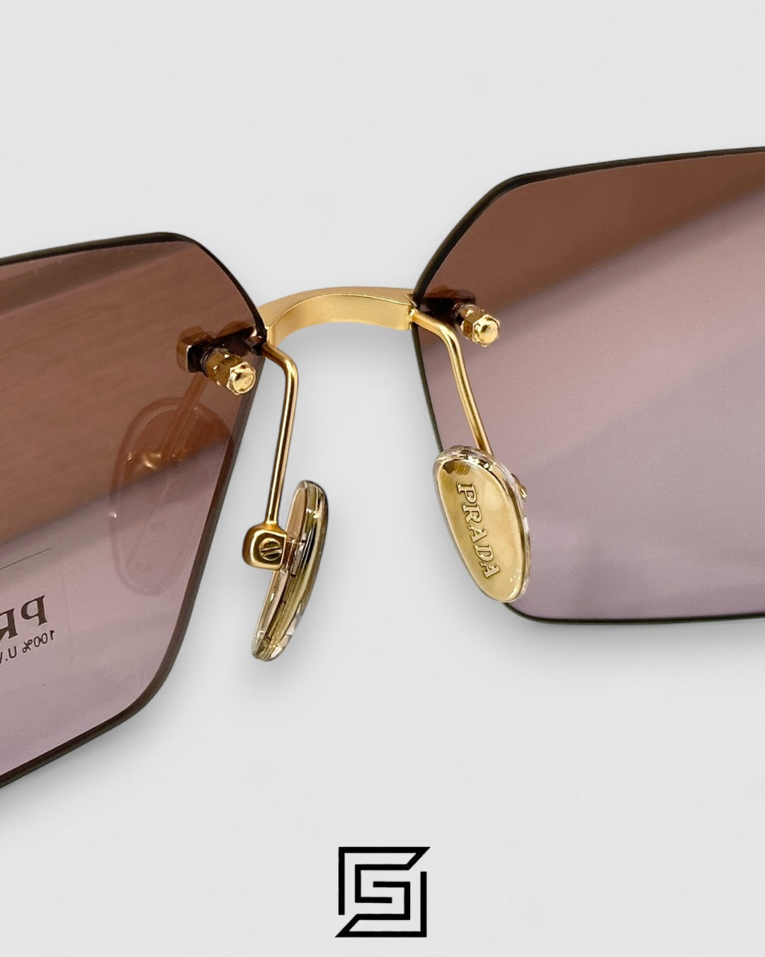 Prada SPR A55 Red Lenses Gold Frame