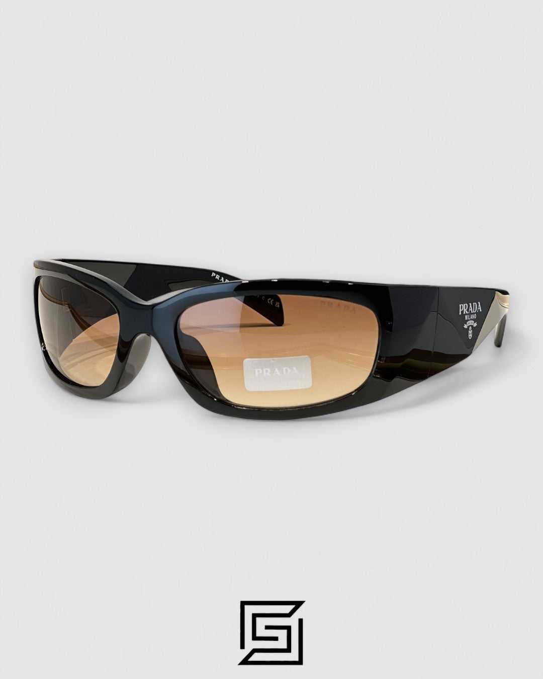 Prada SPR A14 Brown Lenses Black Frame