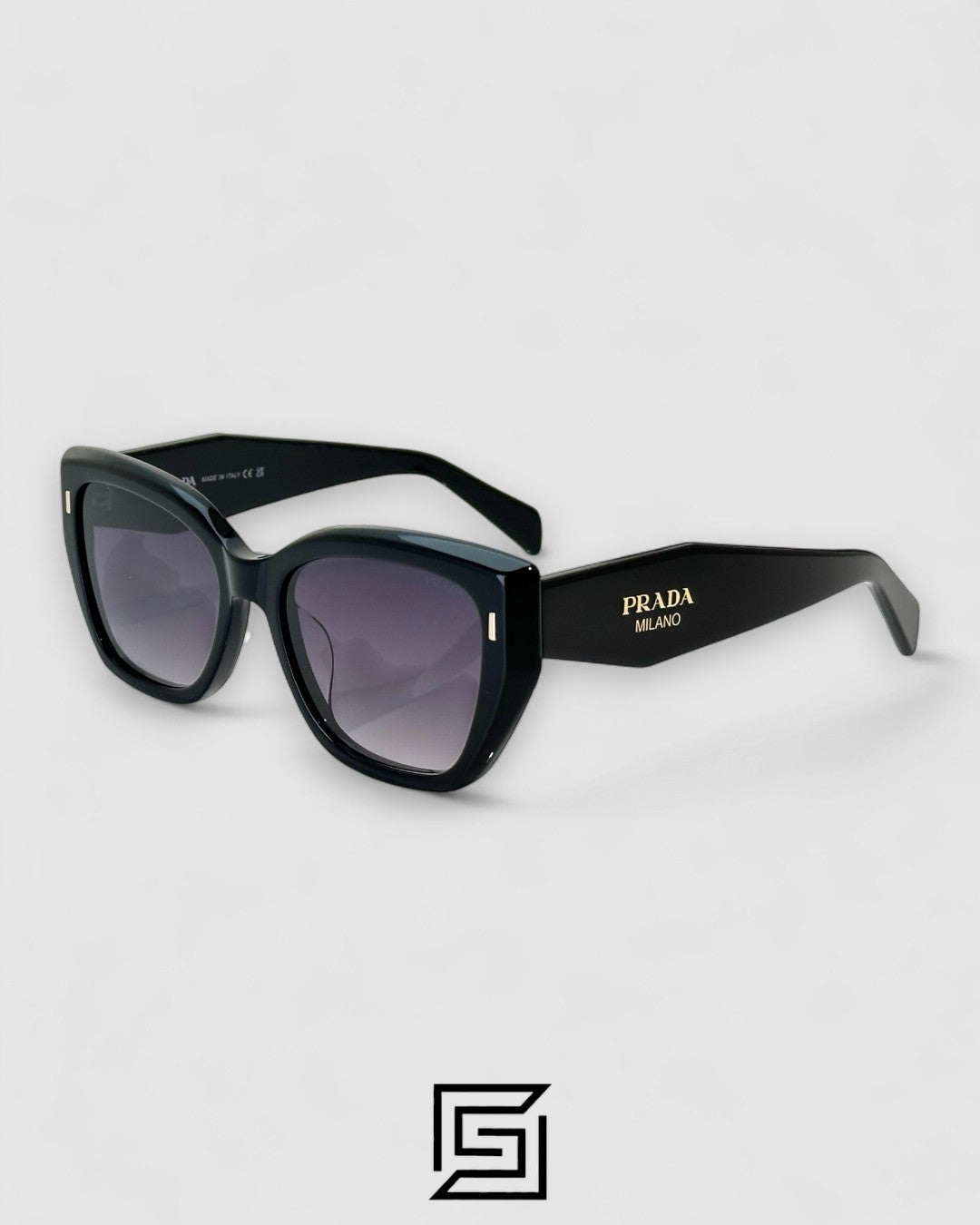 Prada SPR 32S Grey Lenses Black Frame
