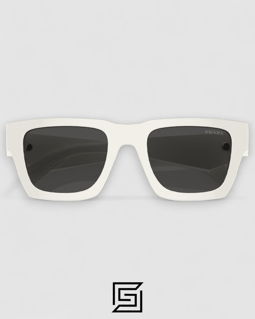 Prada SPR A06S Black Lenses White Frame